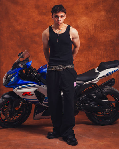 Reflective black sweatpants