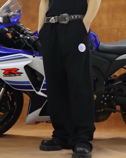 Reflective black sweatpants