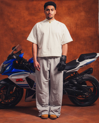 Reflective grey sweatpants