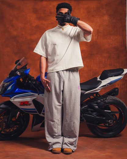 Reflective grey sweatpants