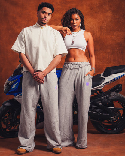 Reflective grey sweatpants