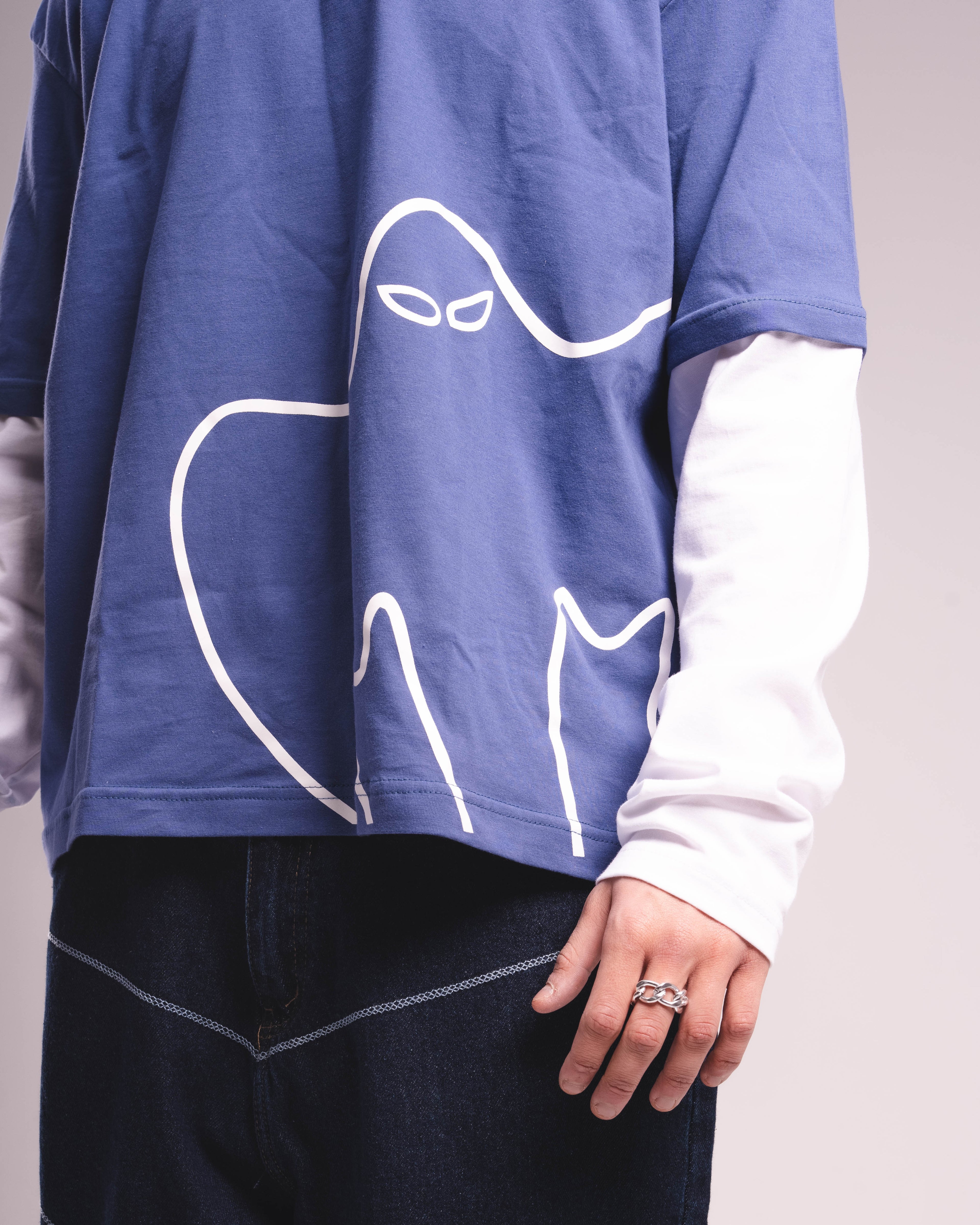 GHOST layer blue tee